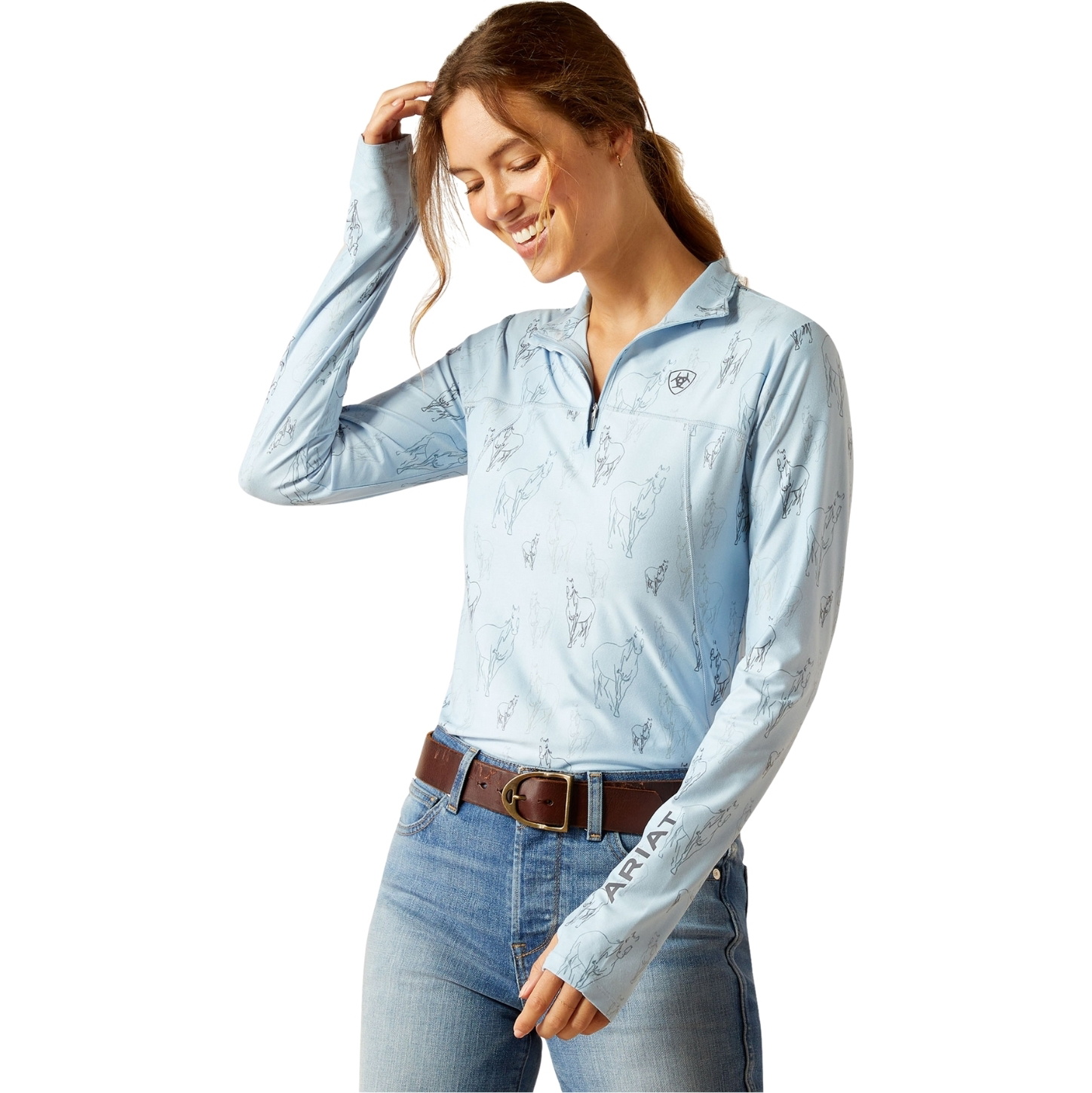 Ariat Womens Lowell 3.0 14 Zip Long Sleeve Baselayer 10052993 - Sketch Horse